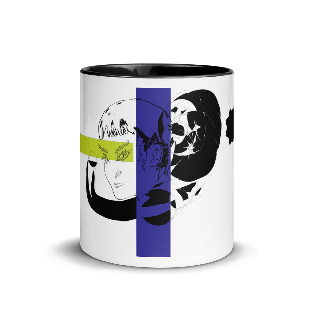 Sketch No. 10 Sip – ceramic mug with abstract sketch print, front view