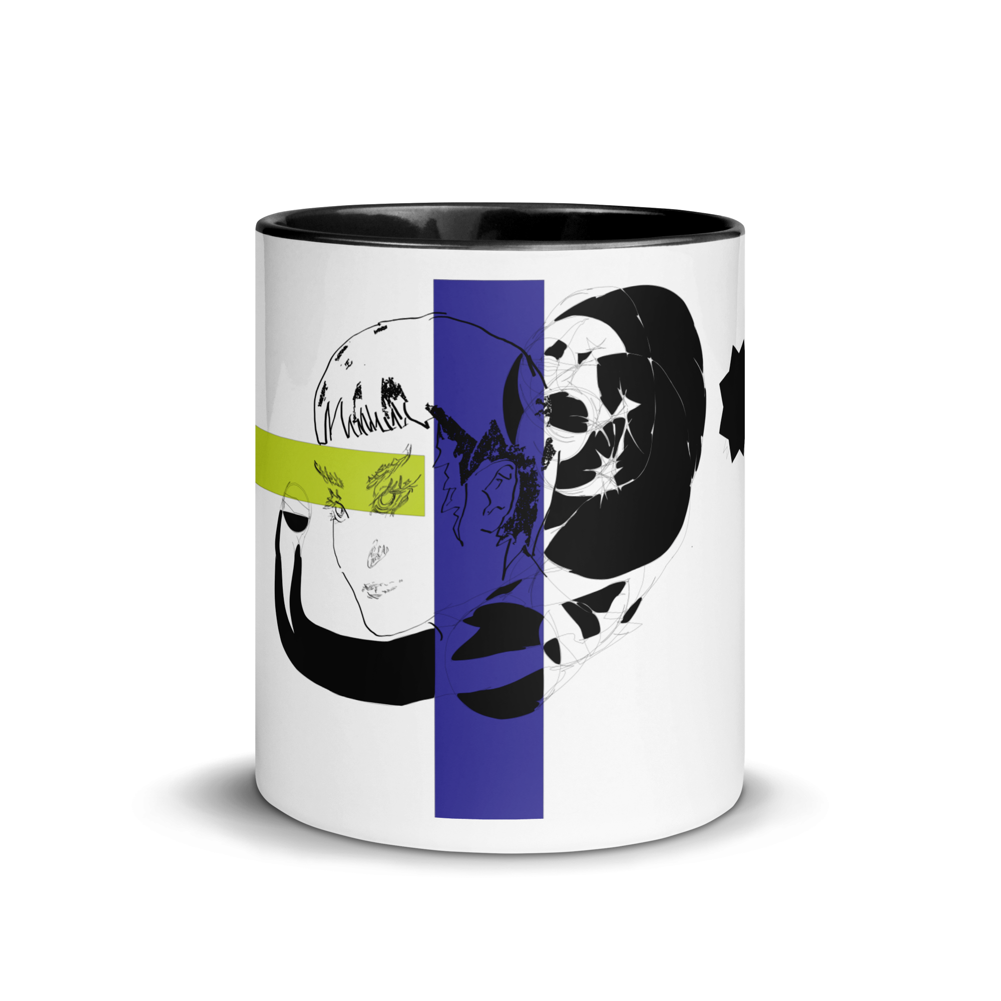 Sketch No. 10 Sip – ceramic mug with abstract sketch print, front view