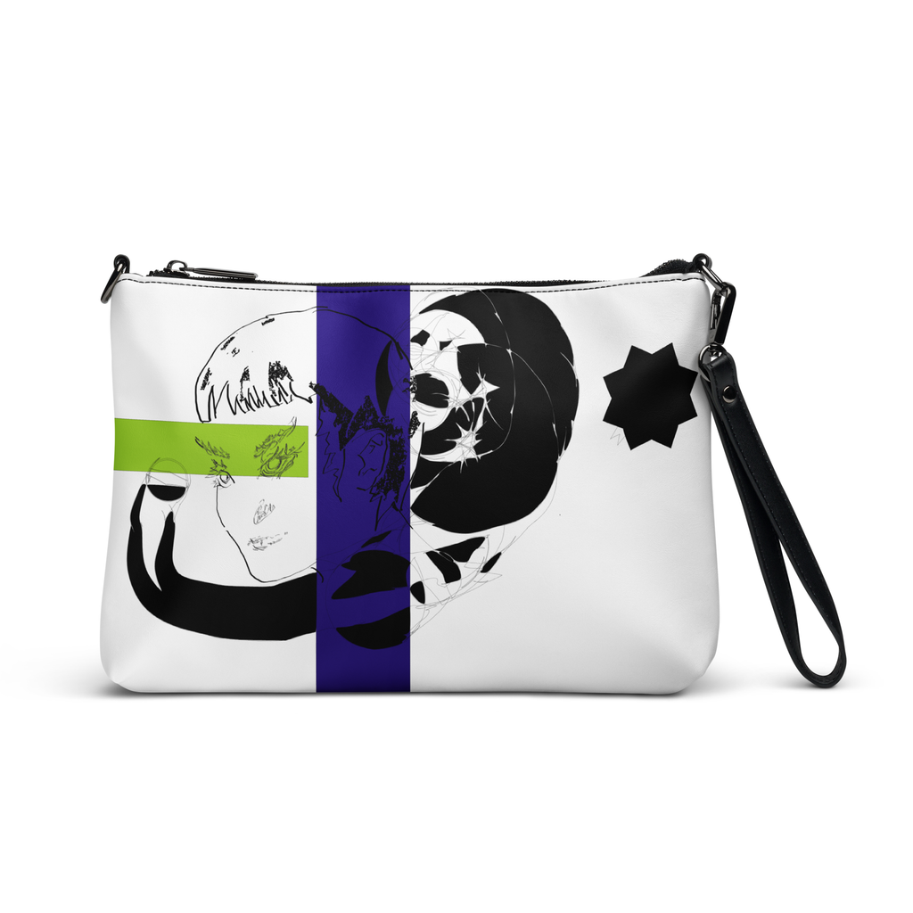 Sketch No. 10 Carry – sketch print canvas crossbody bag, side view