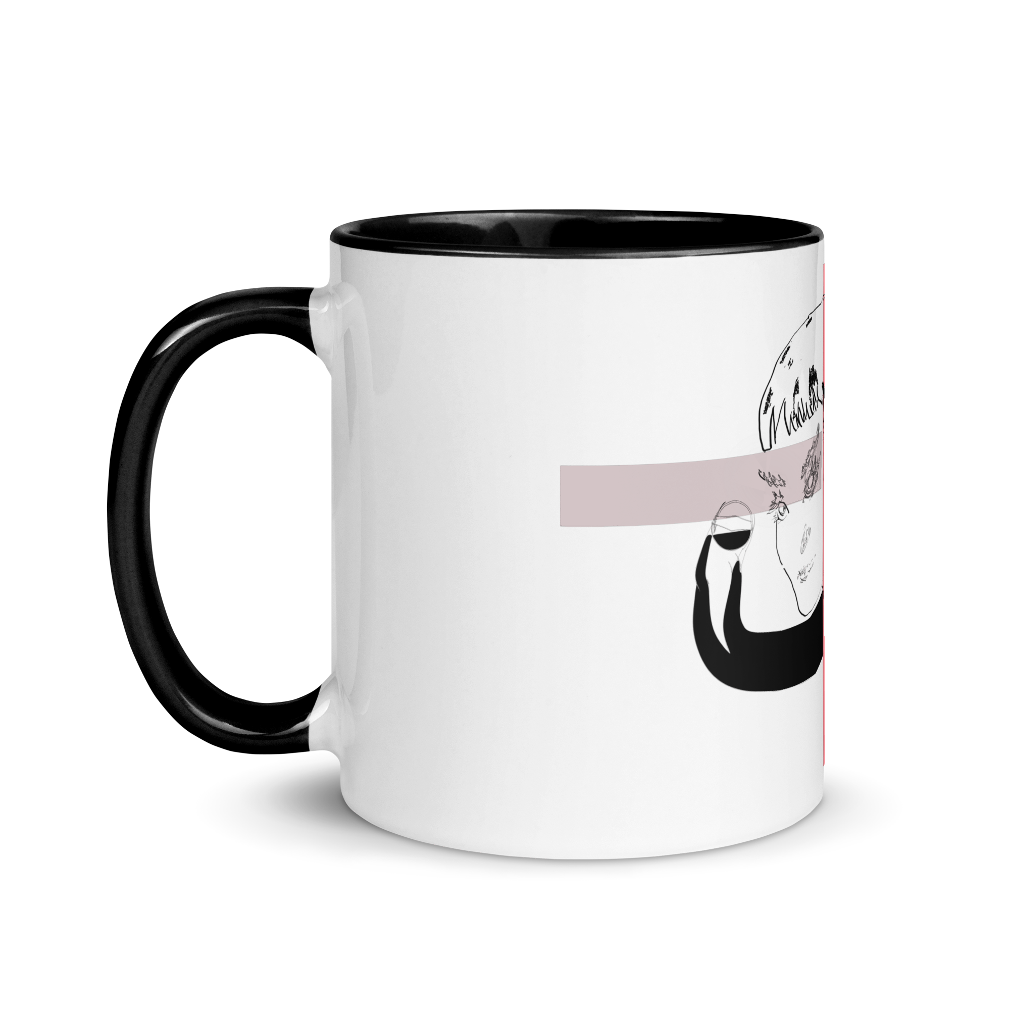 Sketch No. 5 Sip – sketch design coffee mug, side view