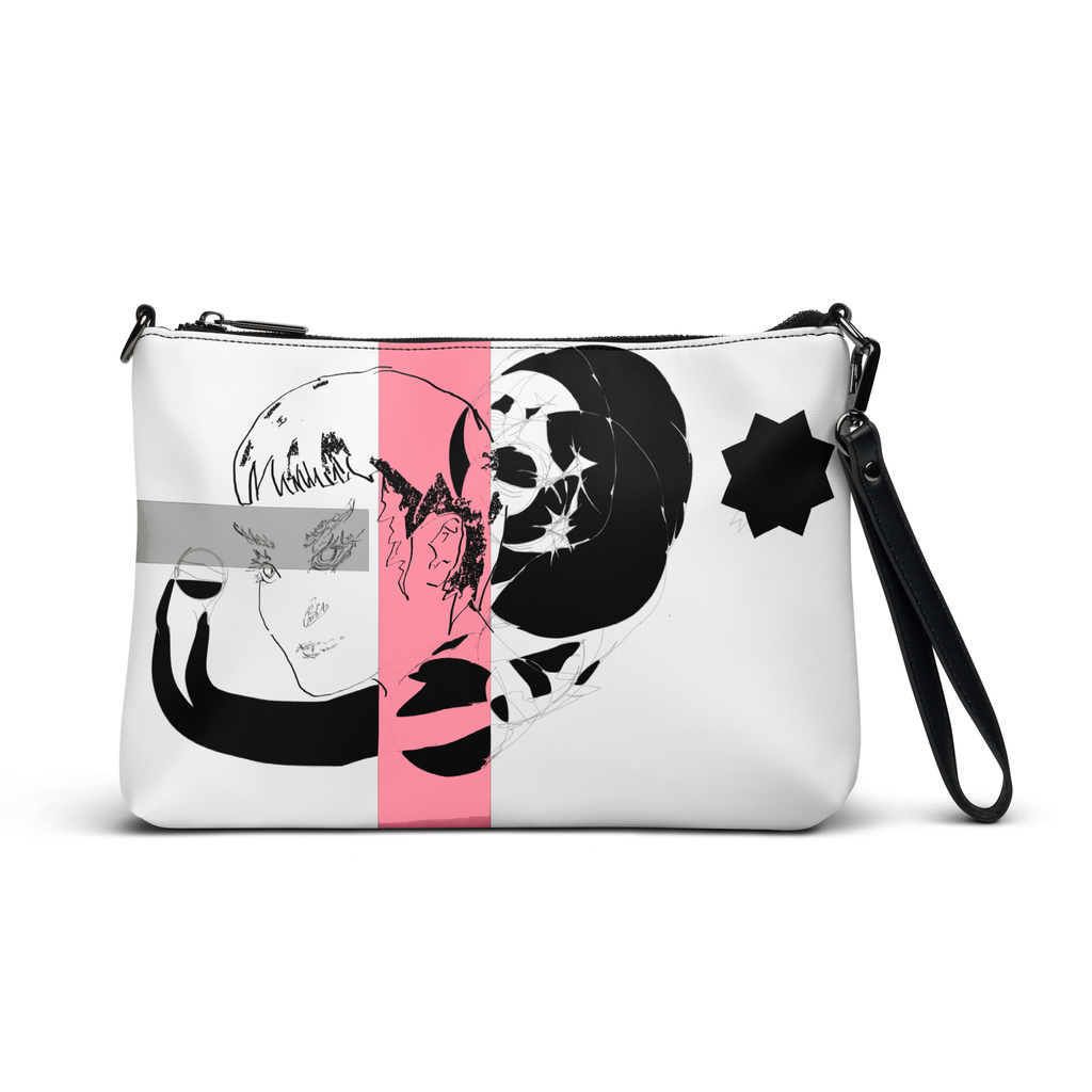 Sketch No. 6 Carry – sketch print canvas crossbody bag, side view