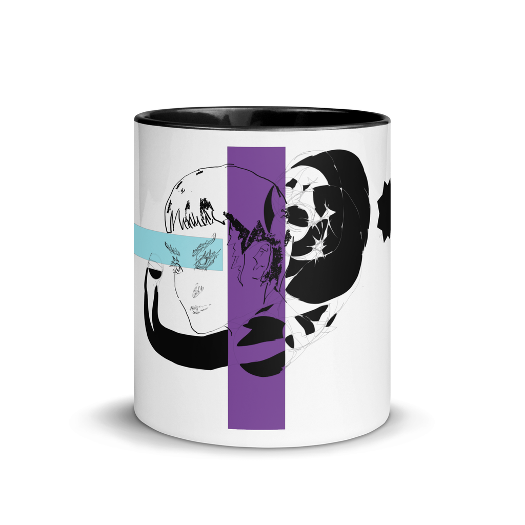 Sketch No. 7 Sip – ceramic mug with abstract sketch print, front view
