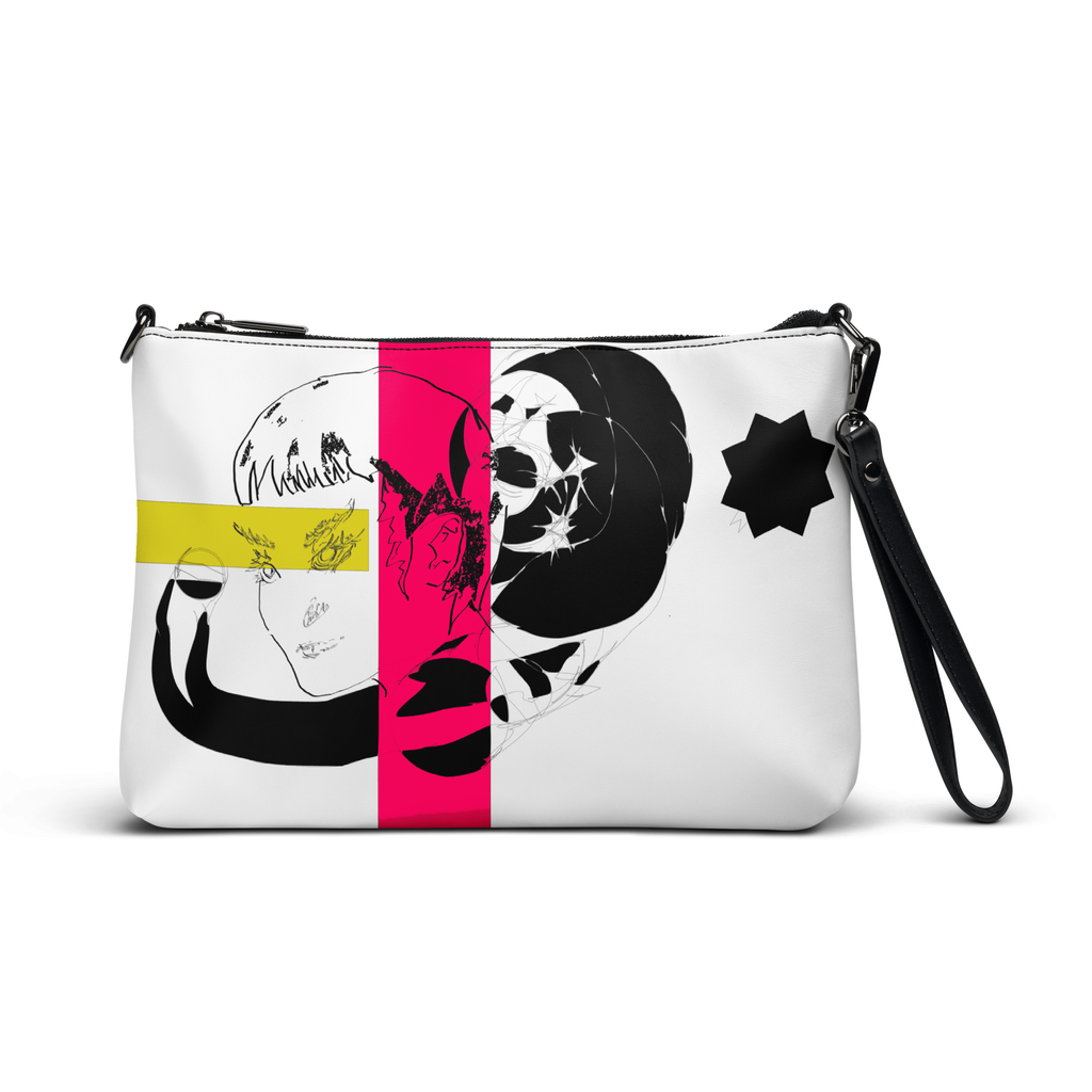 Sketch No. 8 Carry – sketch print canvas crossbody bag, side view