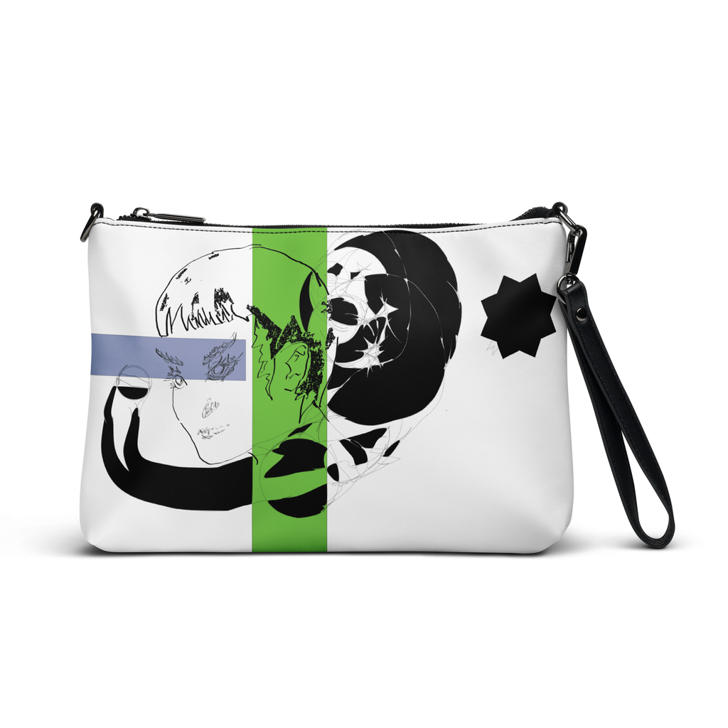 Sketch No. 9 Carry – sketch print canvas crossbody bag, side view