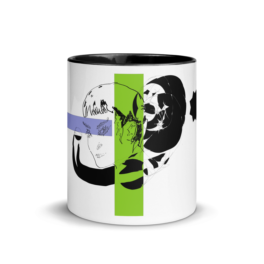 Sketch No. 9 Sip – ceramic mug with abstract sketch print, front view