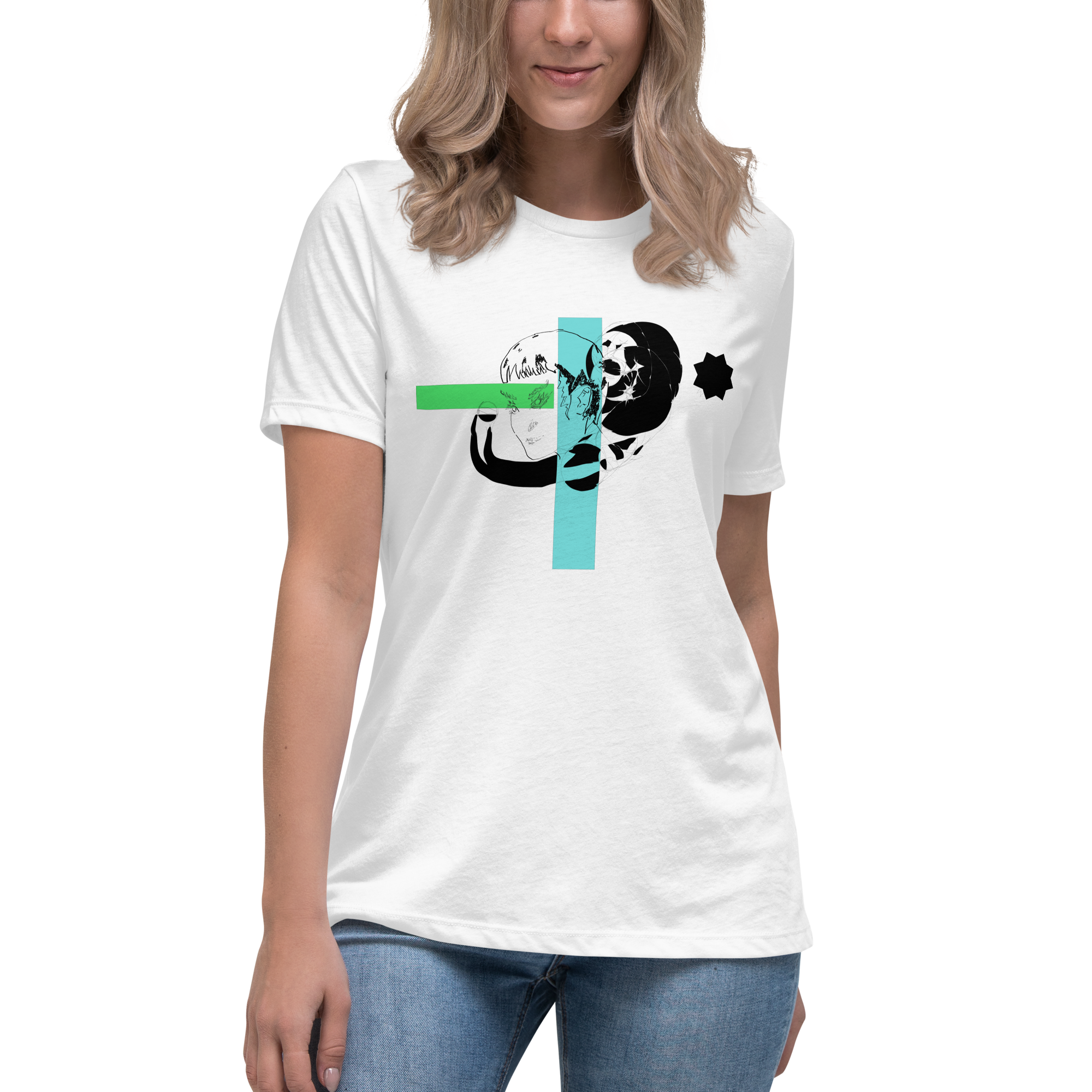Sketch No. 3 Tee – unisex graphic t-shirt with abstract sketch print, front view