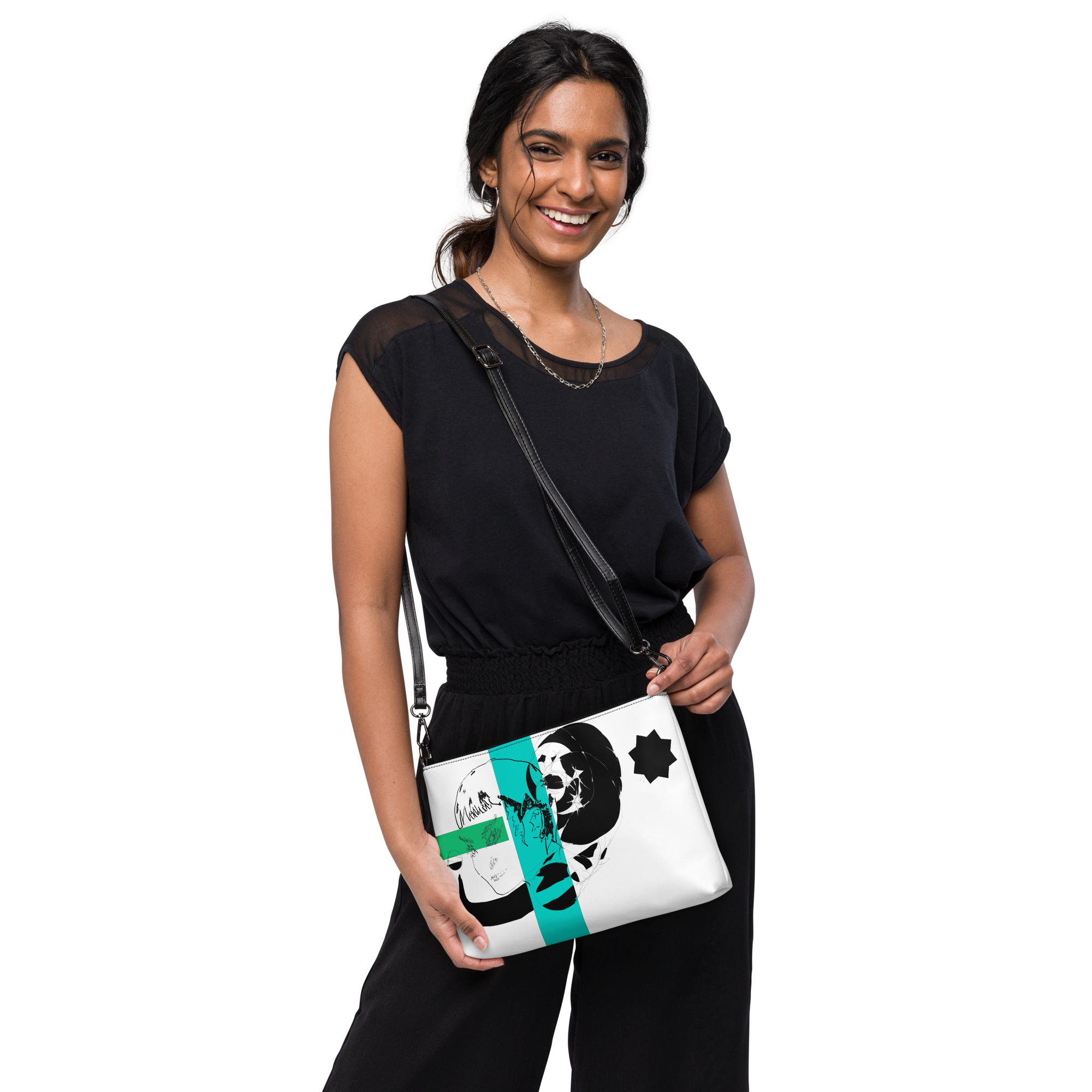 Sketch No. 3 Carry – crossbody bag with abstract sketch design, front view