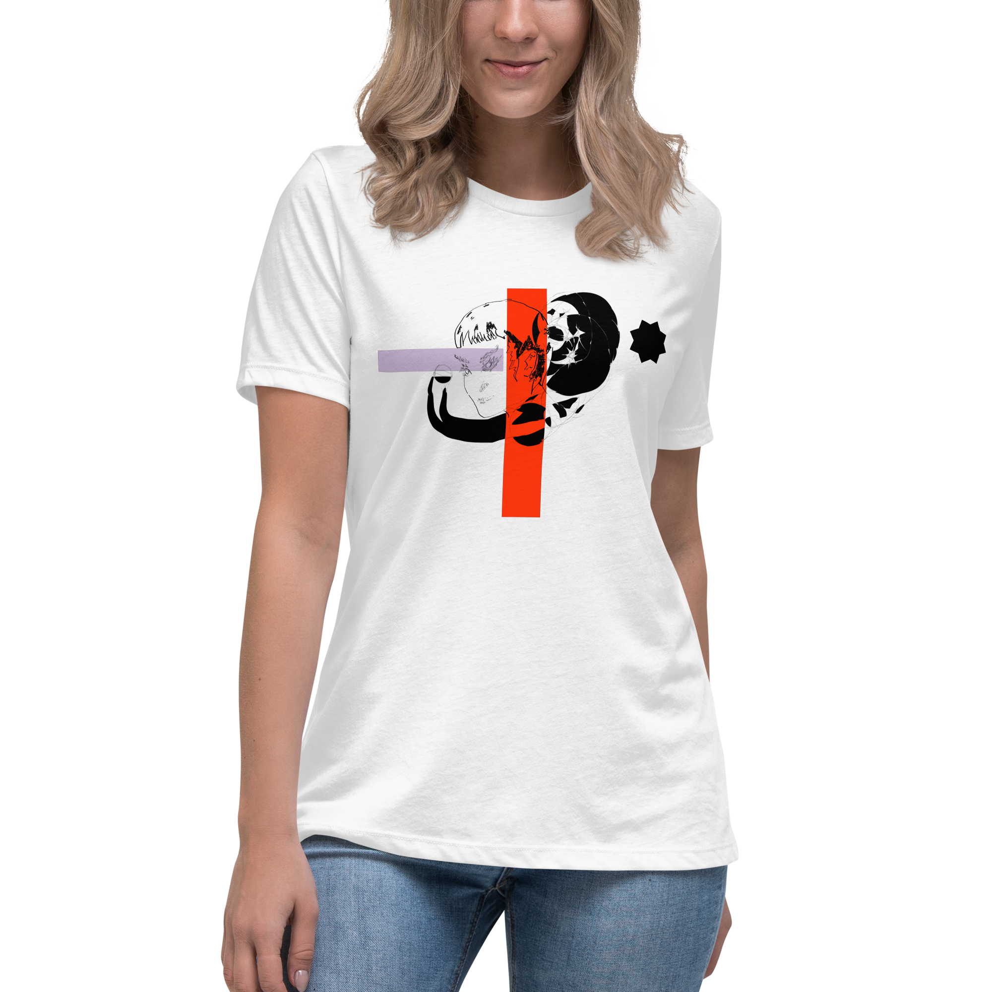 Sketch No. 4 Tee – unisex graphic t-shirt with abstract sketch print, front view