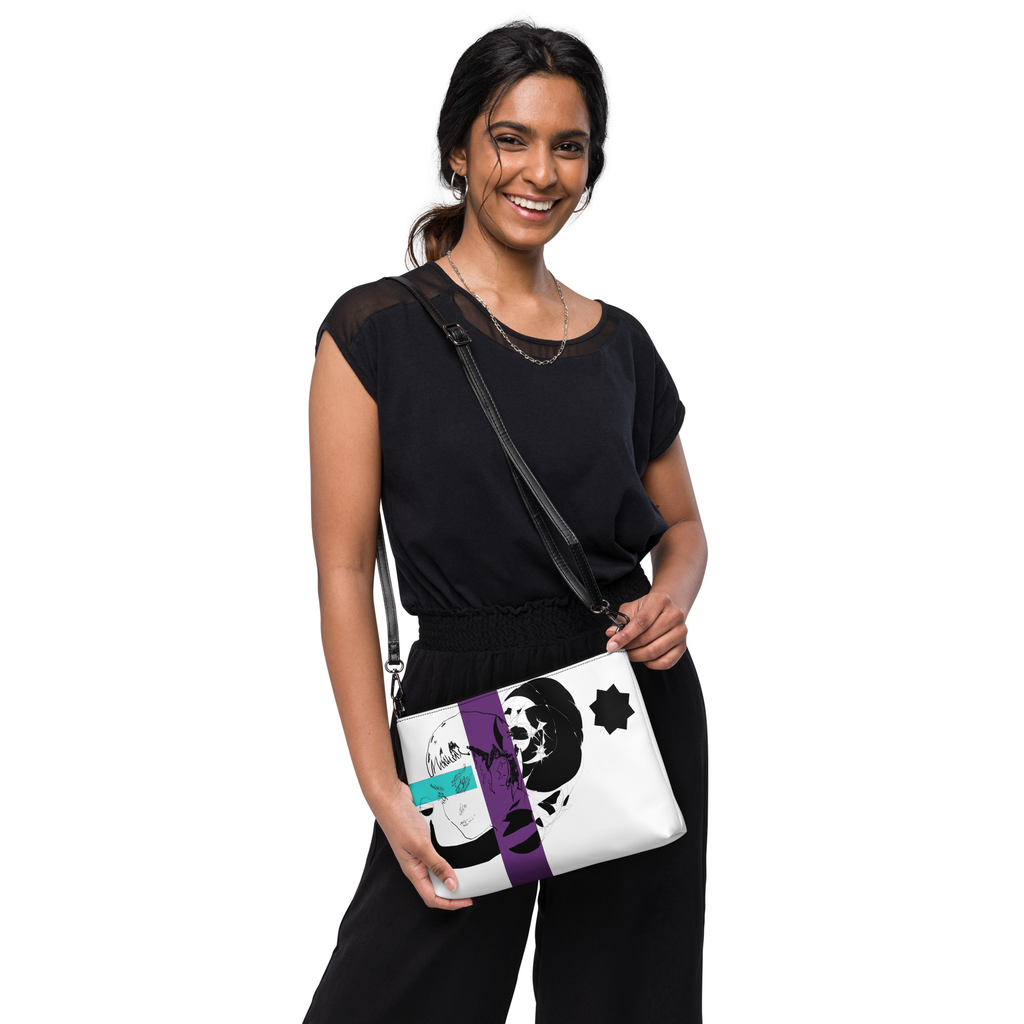 Sketch No. 7 Carry – crossbody bag with abstract sketch design, front view