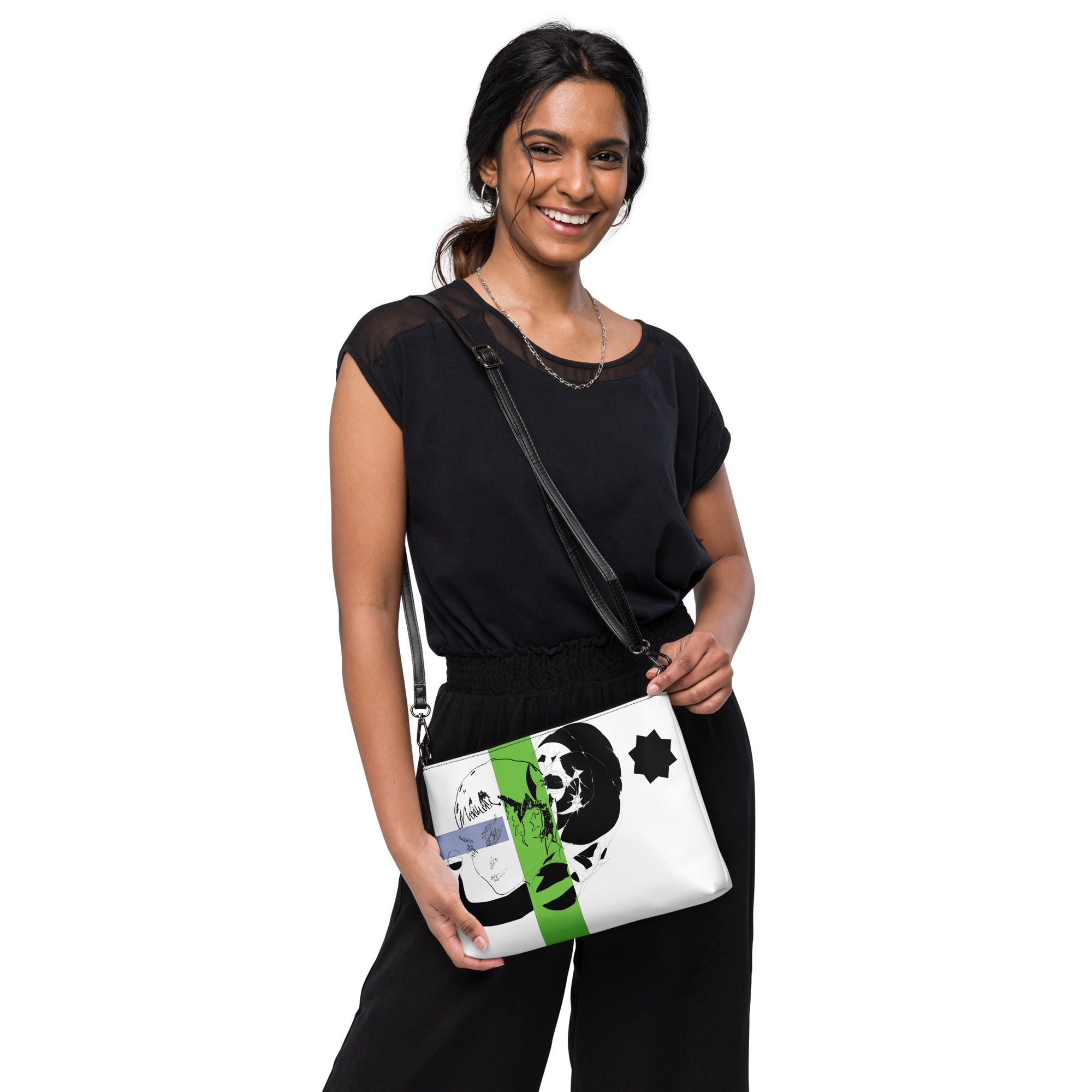 Sketch No. 9 Carry – crossbody bag with abstract sketch design, front view